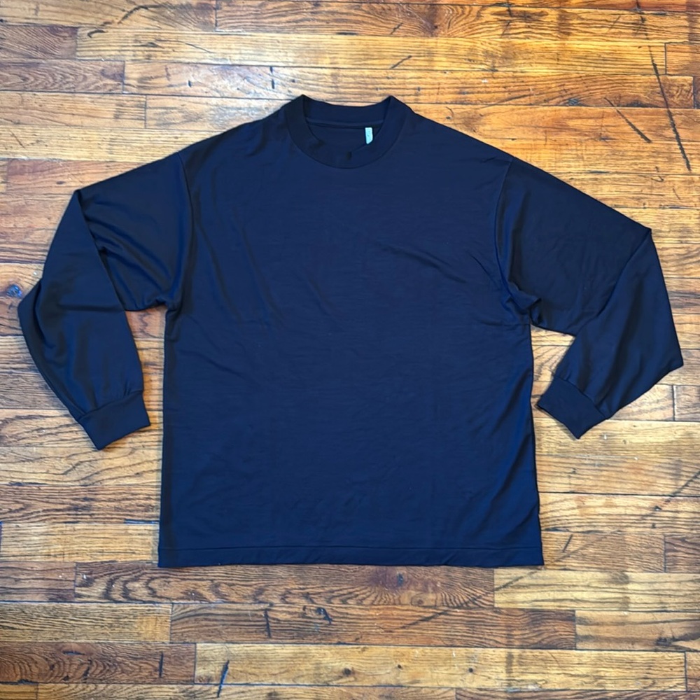Kaptain Sunshine Black Wool Mock Neck
